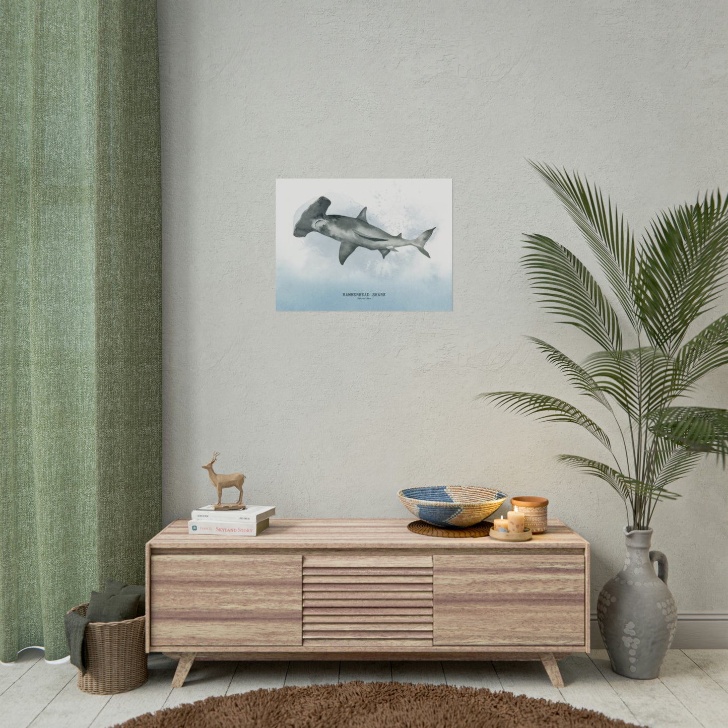 Humerhead Shark Watercolor Poster
