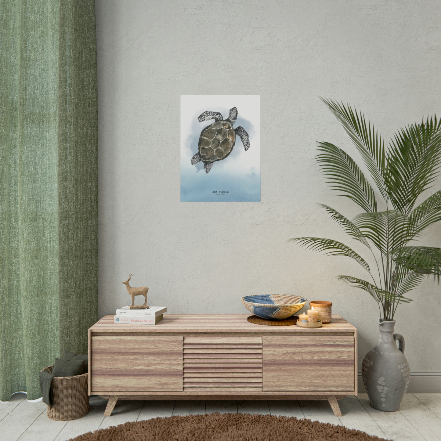 Sea Turtle Watercolor Poster