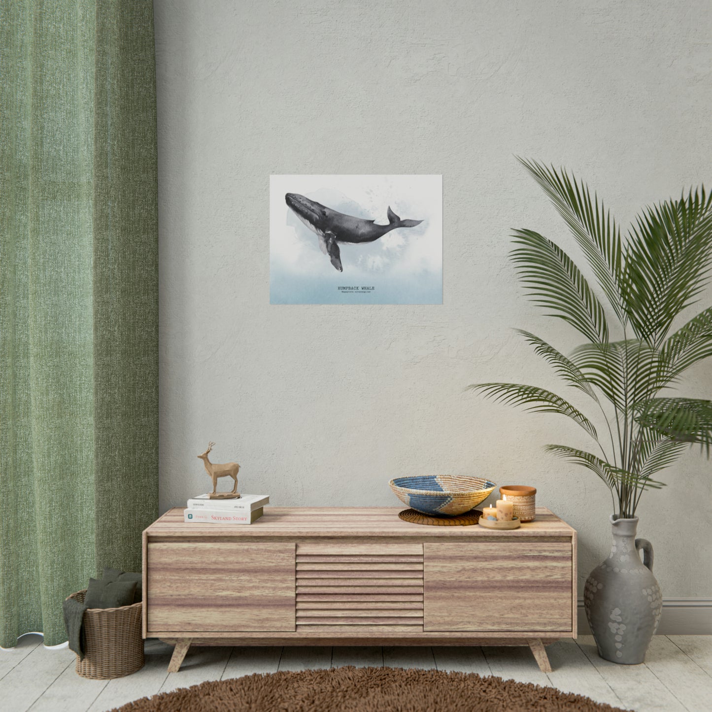 Humpback Whale Watercolor Poster