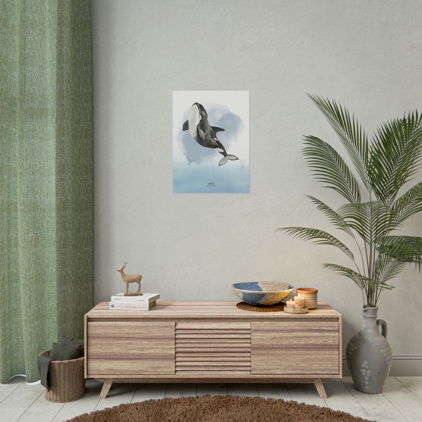 Orca Watercolor Poster